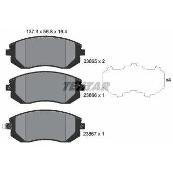 Jeu de 4 plaquettes de frein avant TEXTAR 2386501