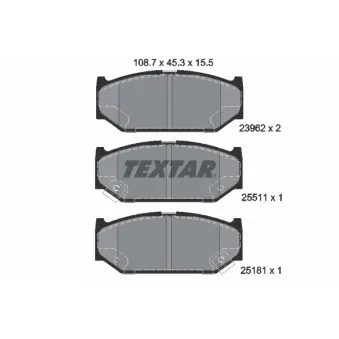 Jeu de 4 plaquettes de frein avant TEXTAR 2396201