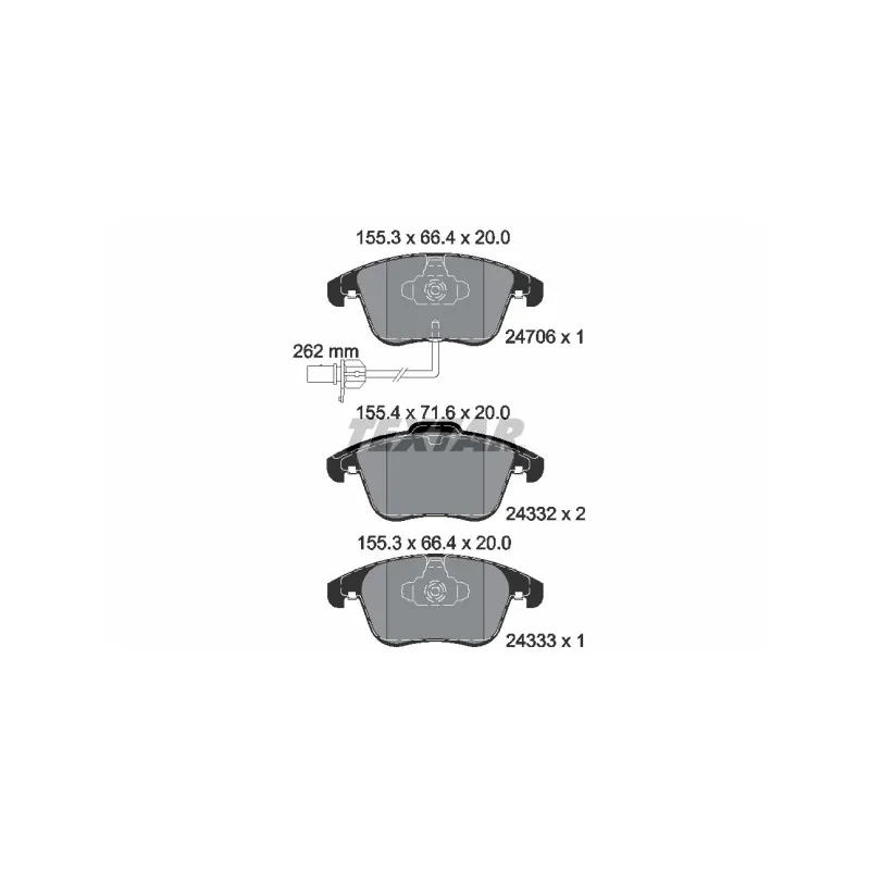 Jeu de 4 plaquettes de frein avant TEXTAR 2470601