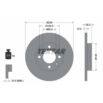 Jeu de 2 disques de frein avant TEXTAR