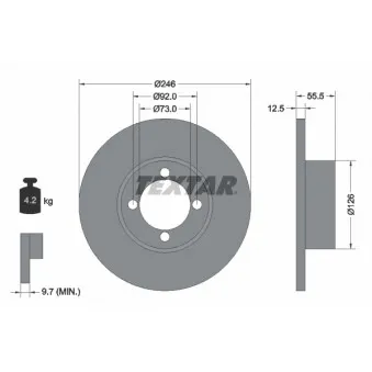 Jeu de 2 disques de frein avant TEXTAR 92010700