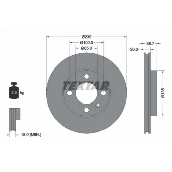 Jeu de 2 disques de frein avant TEXTAR 92012103