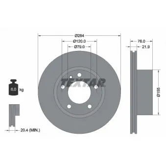 Jeu de 2 disques de frein avant TEXTAR 92022300