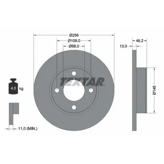 Jeu de 2 disques de frein avant TEXTAR 92025900