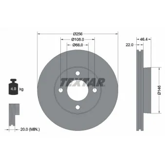 Jeu de 2 disques de frein avant TEXTAR 92026000