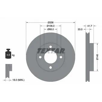 Jeu de 2 disques de frein avant TEXTAR 92026200