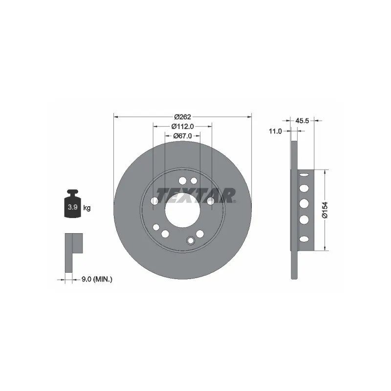 Jeu de 2 disques de frein avant TEXTAR 92027403