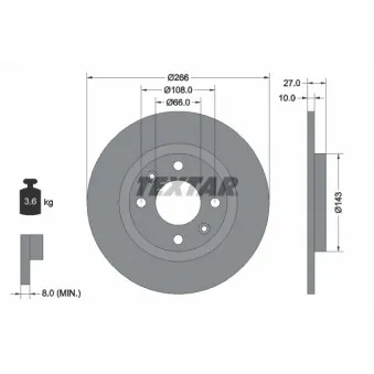 Jeu de 2 disques de frein avant TEXTAR 92029900