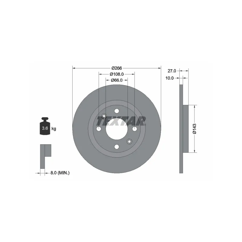 Jeu de 2 disques de frein avant TEXTAR 92029900