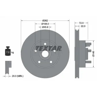 Jeu de 2 disques de frein avant TEXTAR 92031300