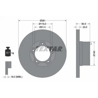 Jeu de 2 disques de frein avant TEXTAR 92031500