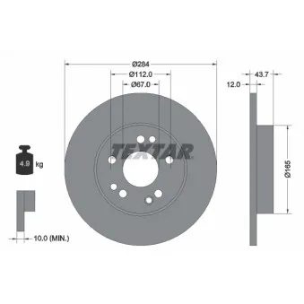 Jeu de 2 disques de frein avant TEXTAR 92031803