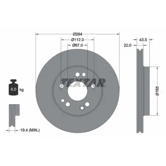 Jeu de 2 disques de frein avant TEXTAR 92031900