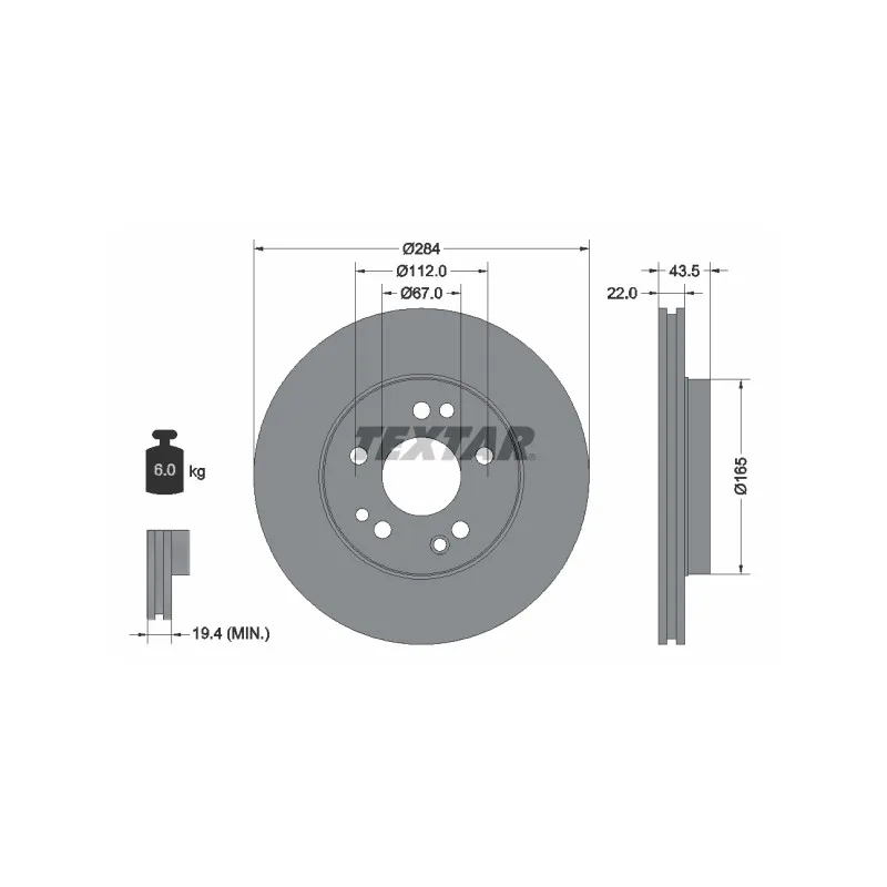 Jeu de 2 disques de frein avant TEXTAR 92031900