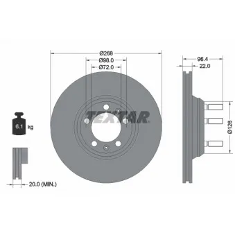 Jeu de 2 disques de frein avant TEXTAR 92033600