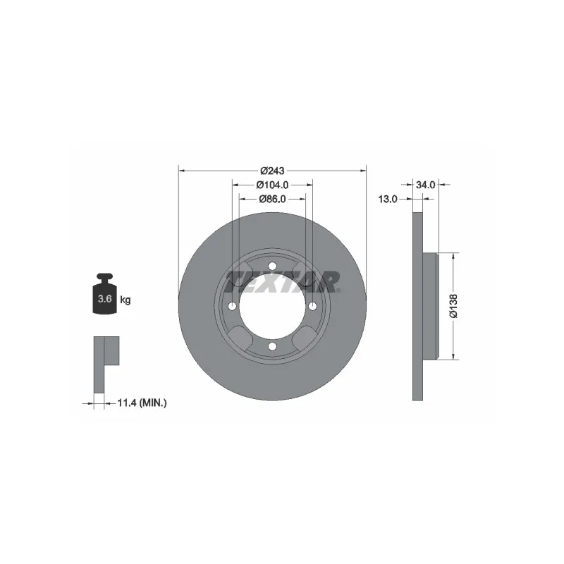 Jeu de 2 disques de frein avant TEXTAR 92034600