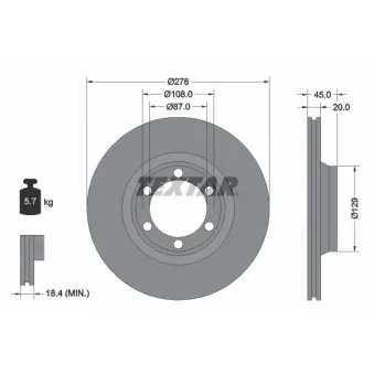 Jeu de 2 disques de frein avant TEXTAR 92035000