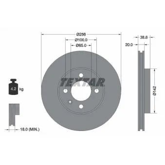 Jeu de 2 disques de frein avant TEXTAR 92036803