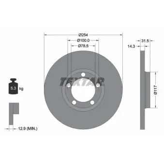 Jeu de 2 disques de frein avant TEXTAR 92037900