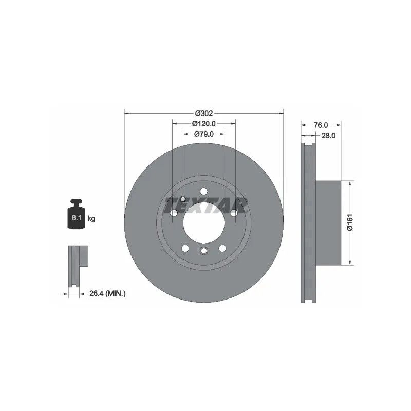 Jeu de 2 disques de frein avant TEXTAR 92042400