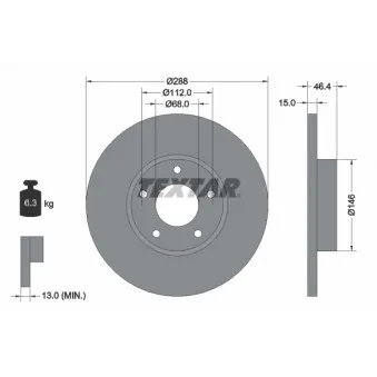 Jeu de 2 disques de frein avant TEXTAR 92057405