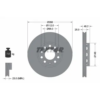 Jeu de 2 disques de frein avant TEXTAR 92057605