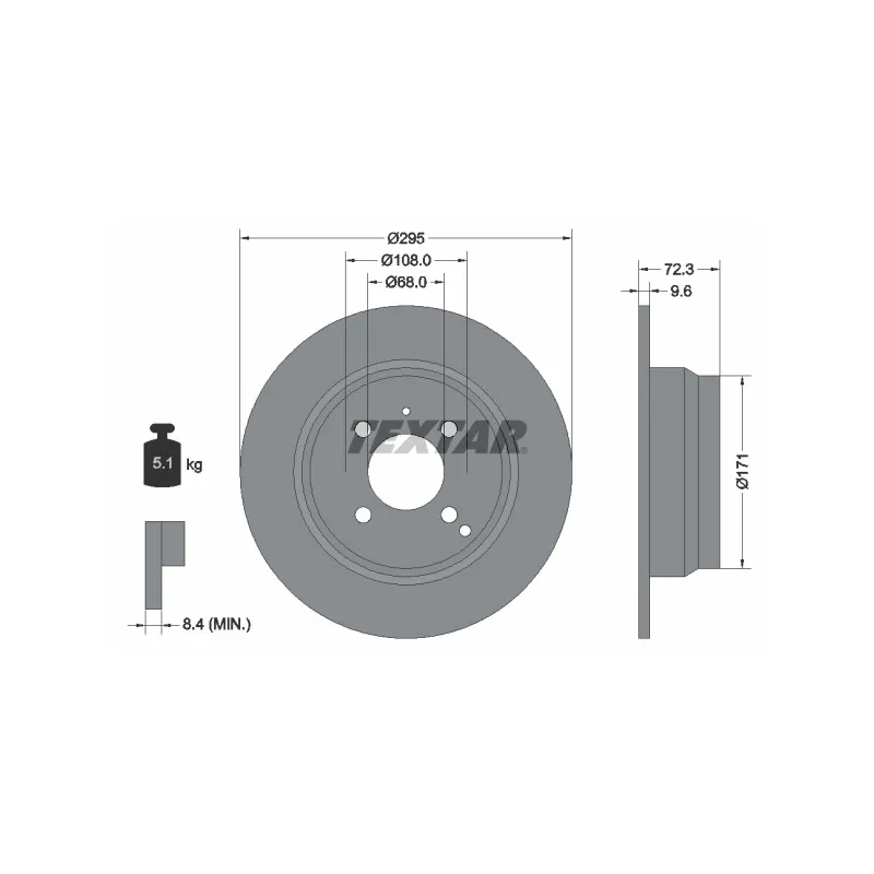 Jeu de 2 disques de frein arrière TEXTAR 92058700