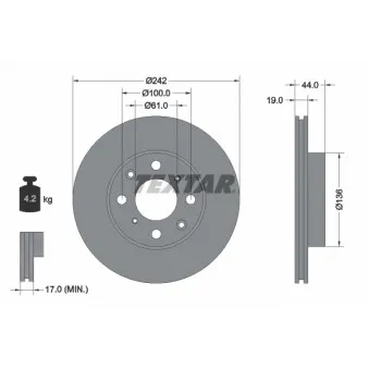 Jeu de 2 disques de frein avant TEXTAR 92060700