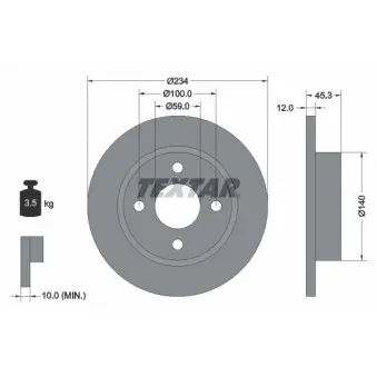 Jeu de 2 disques de frein avant TEXTAR 92063300