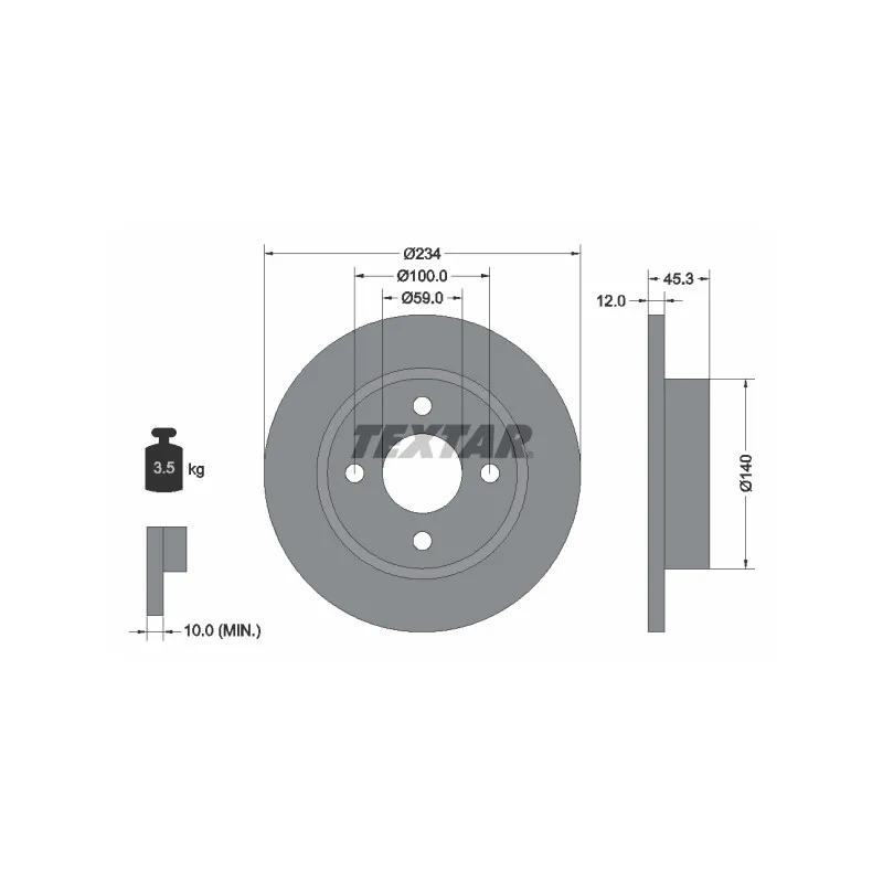 Jeu de 2 disques de frein avant TEXTAR 92063300