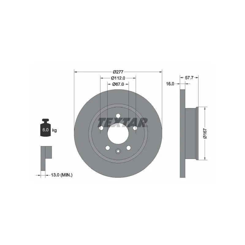 Jeu de 2 disques de frein avant TEXTAR 92067800