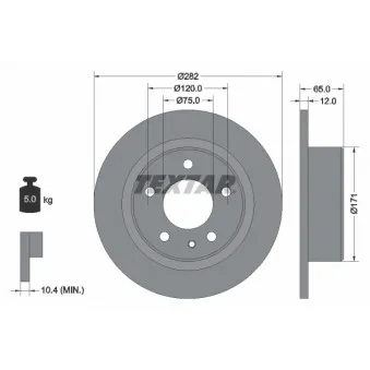 Jeu de 2 disques de frein arrière TEXTAR 92075200