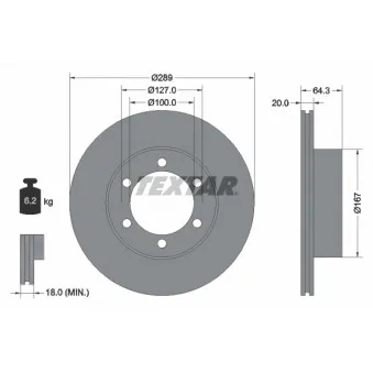 Jeu de 2 disques de frein avant TEXTAR 92076300