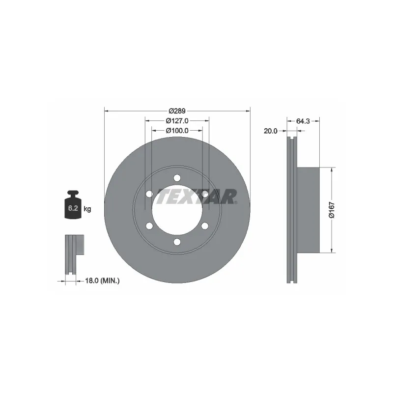 Jeu de 2 disques de frein avant TEXTAR 92076300