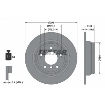 Jeu de 2 disques de frein arrière TEXTAR 92076603