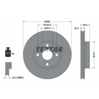 Jeu de 2 disques de frein avant TEXTAR 92077203