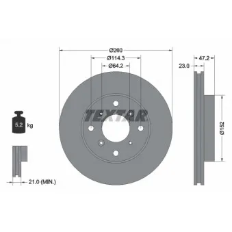 Jeu de 2 disques de frein avant TEXTAR 92078200