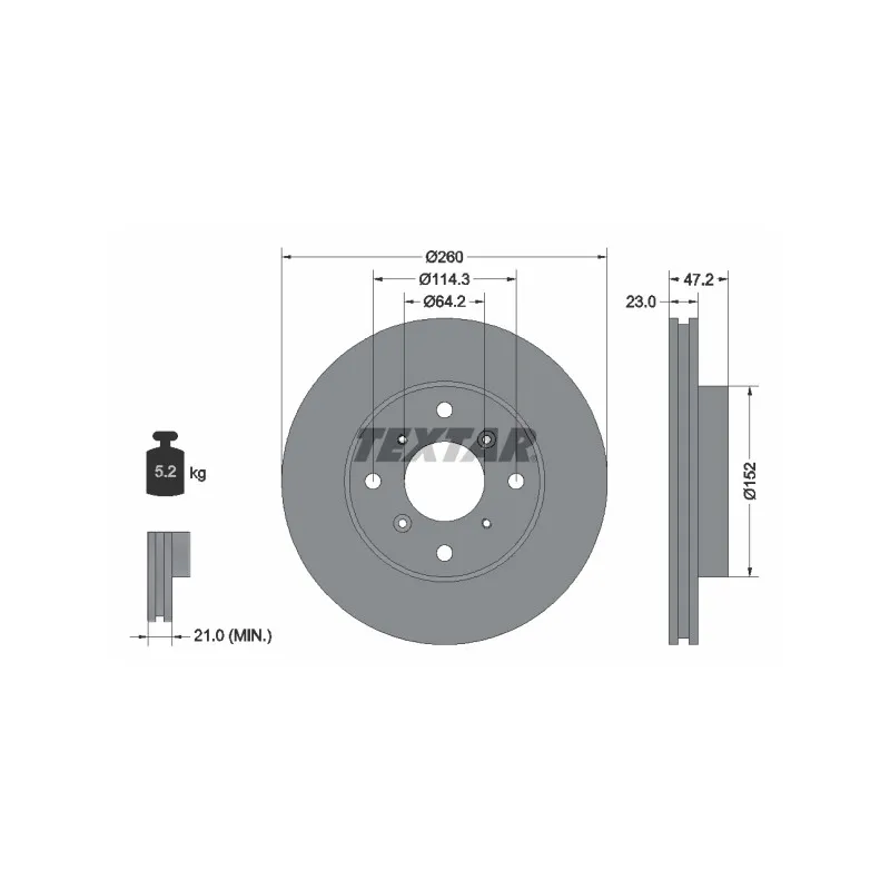 Jeu de 2 disques de frein avant TEXTAR 92078200