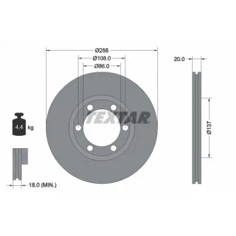 Jeu de 2 disques de frein avant TEXTAR 92079600