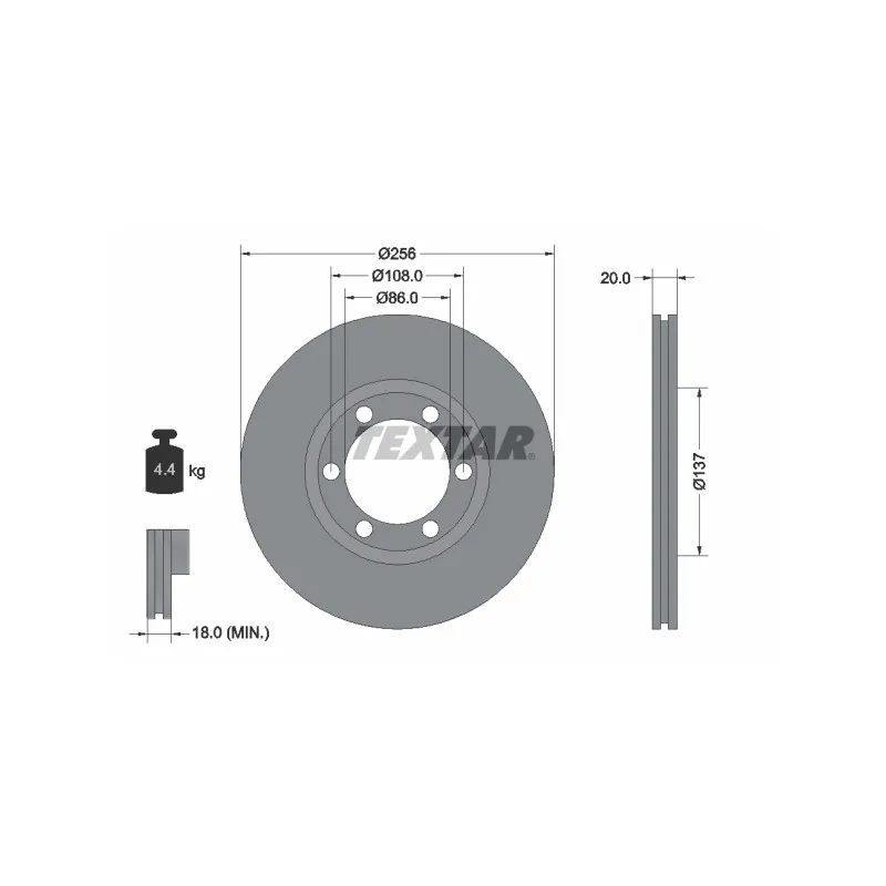 Jeu de 2 disques de frein avant TEXTAR 92079600