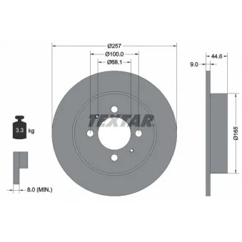 Jeu de 2 disques de frein arrière TEXTAR 92079900