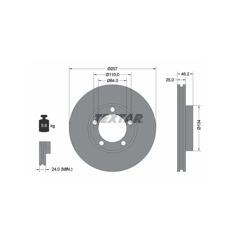 Jeu de 2 disques de frein avant TEXTAR 92080300