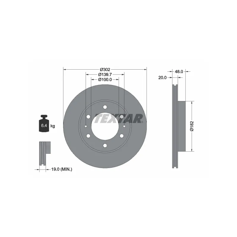 Jeu de 2 disques de frein avant TEXTAR 92080400