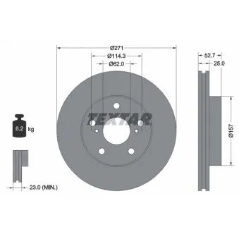 Jeu de 2 disques de frein avant TEXTAR 92081000