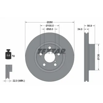 Jeu de 2 disques de frein avant TEXTAR 92081900