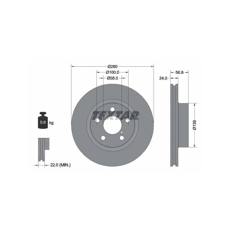 Jeu de 2 disques de frein avant TEXTAR 92081900