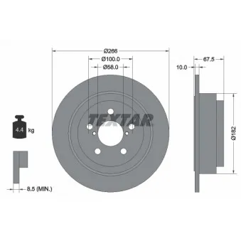 Jeu de 2 disques de frein arrière TEXTAR 92082000