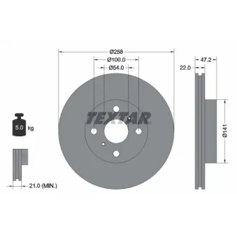 Jeu de 2 disques de frein avant TEXTAR 92090503