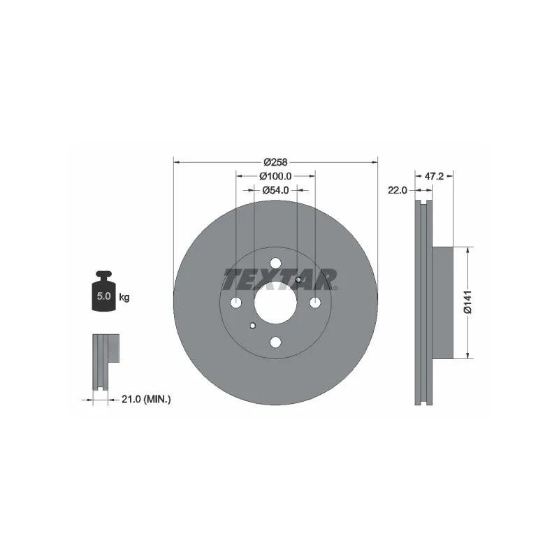 Jeu de 2 disques de frein avant TEXTAR 92090503