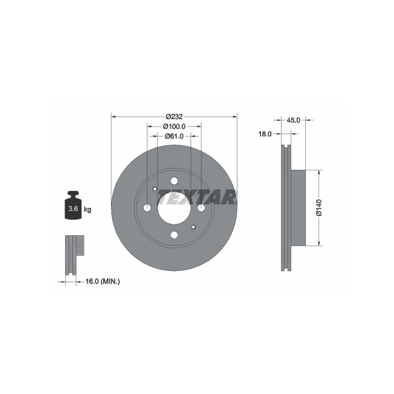 Jeu de 2 disques de frein avant TEXTAR 92090900